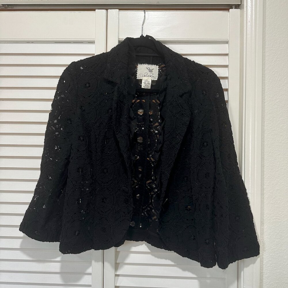 Anthropologie Tabitha Delphinium Lace Blazer Size 6